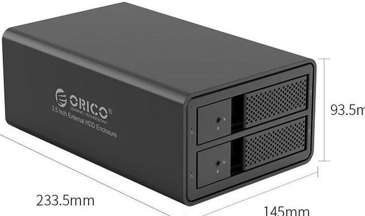 Alt view image 7 of 7 - [Without RAID Function] ORICO Aluminum Dual Bay 3.5 Inch SATA to USB 3.0 HDD Docking Station Hard Drive Enclosure Case for Laptop Mac OS XP Windows [ Support UASP 8TB Max]