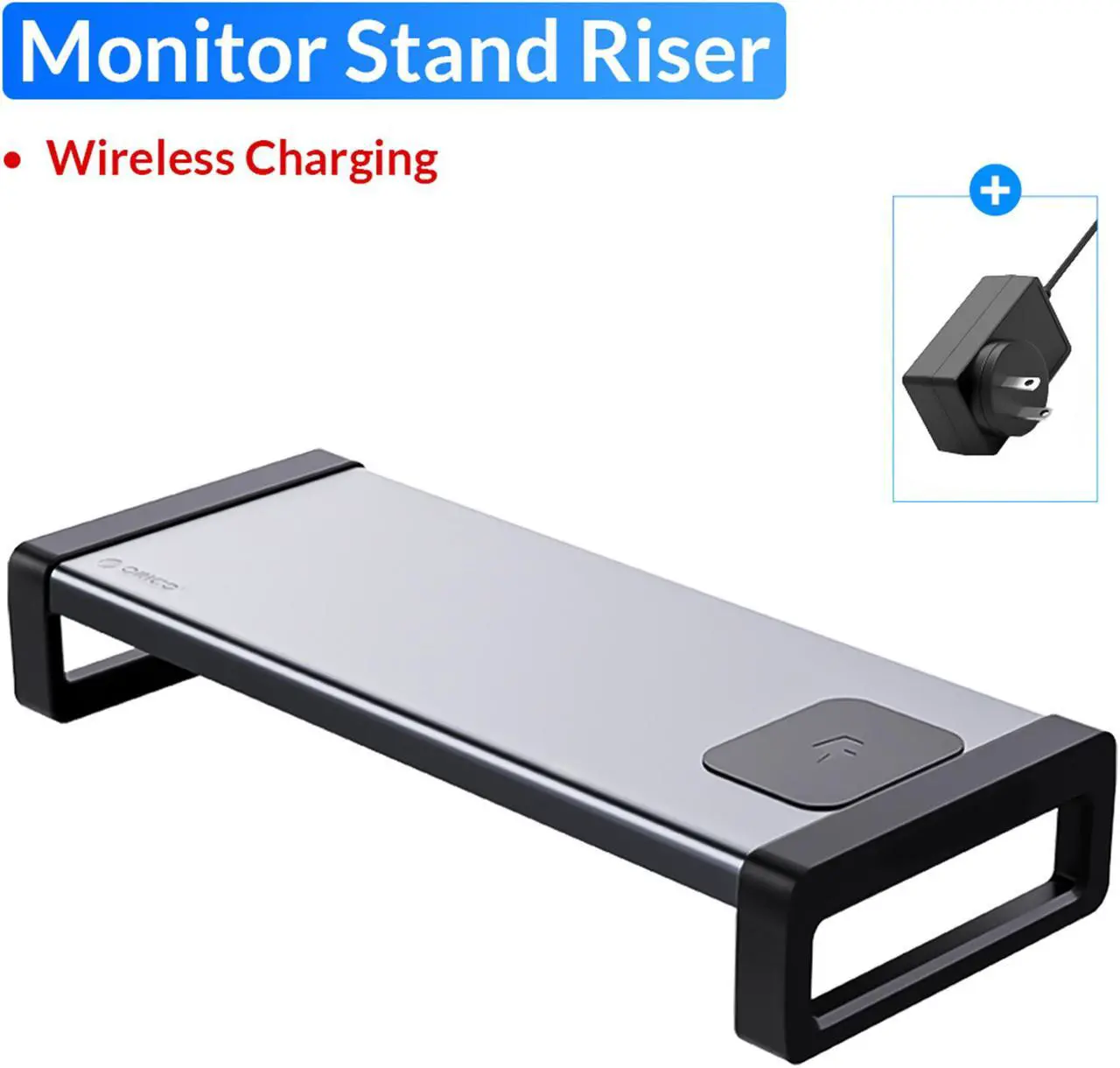 Main image of ORICO Aluminum Monitor Stand Riser with USB3.0 HUB 1x QC 3.0 Port Universal Computer Stand Holder Desk Organizer for PC Laptop Notebook MacBook with Storage Organizer Space