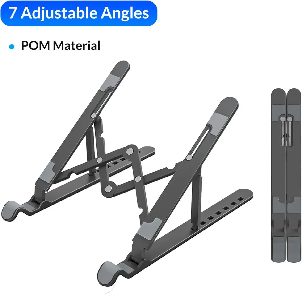Main image of POM Laptop Stand, ORICO Laptop Holder Riser Computer Tablet Stand, 7 Angles Adjustable Ergonomic Foldable Portable Desktop Holder Compatible with MacBook,iPad,  Lenovo 10-15.6”