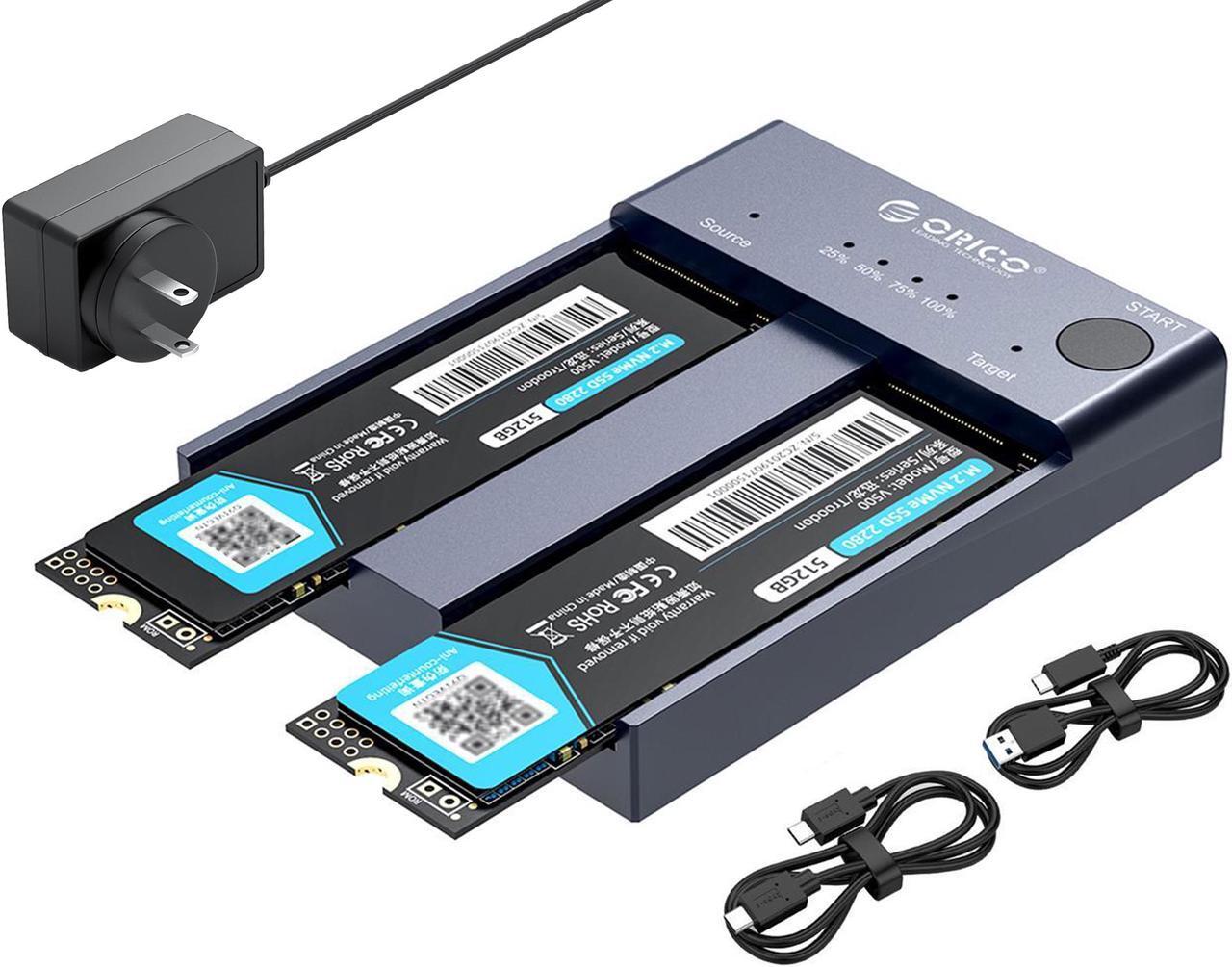 Main image of ORICO M.2 NVMe Cloner Dual-Bay NVMe Docking Station USB C to NVMe SSD Enclosure Aluminum M.2 Duplicator Offline Clone for PCIe M-Key SSDs Max 8TB Tool Free-M2P2