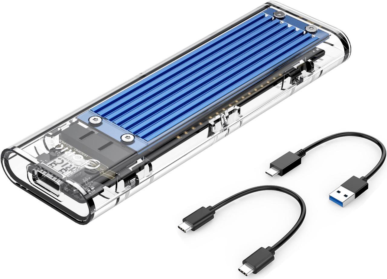 Main image of ORICO TCM2-C3 Aluminum USB 3.1 Gen2 Type-C NVMe M.2 Hard Drive Enclosure 10Gbps Date Transfer Rate Support UASP Protocol with Type-C to C Cable - Blue