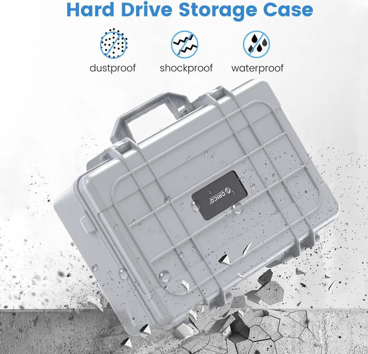 Alt view image 2 of 7 - ORICO Hard Drive Case 3.5inch 20-Bay HDD/SSD Multi-Protection Storage Box Suitcase with Foam Shockproof Anti-Static MoistureProof Travel Bag -PSC L20