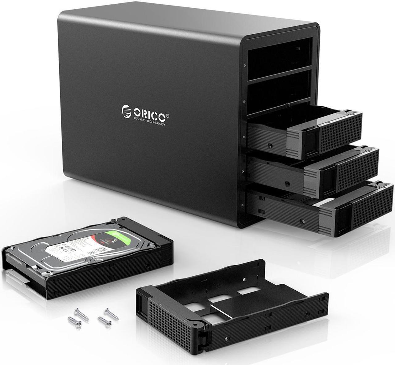 Alt view image 7 of 7 - ORICO 5 Bay Hard Drive Enclosure Full Aluminum Type-C USB 3.1 Gen2 (10Gbp/s)  2.5/3.5 inch HDD SSD for Enterprise Class Data Storage, Support Daisy Chain 3559C3