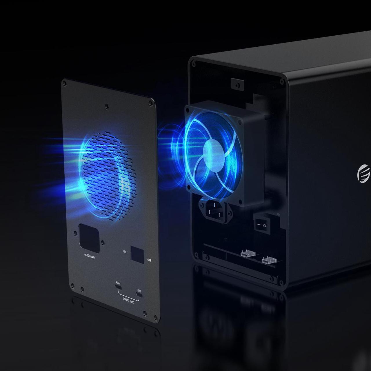 Alt view image 6 of 7 - ORICO 5 Bay Hard Drive Enclosure Full Aluminum Type-C USB 3.1 Gen2 (10Gbp/s)  2.5/3.5 inch HDD SSD for Enterprise Class Data Storage, Support Daisy Chain 3559C3