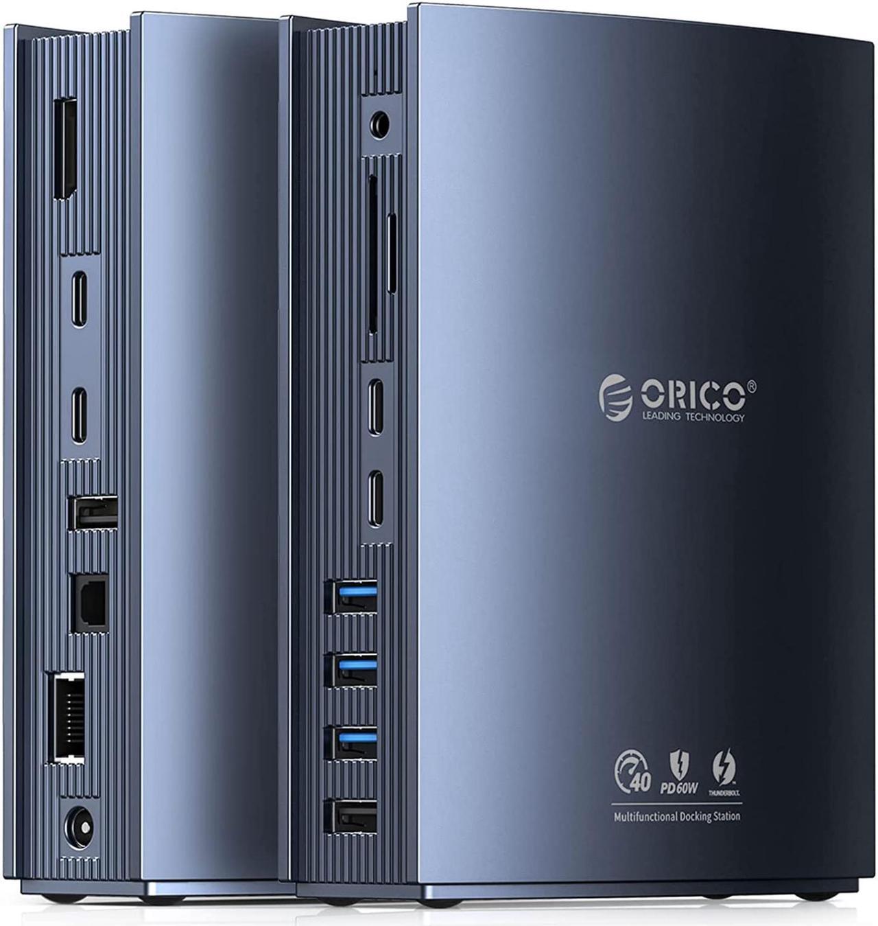 Main image of Thunderbolt 3 Dock, ORICO USB C Docking Station Dual Monitor, 15 in 1 Docking Station for USB-C Laptop, Dual 4K@60Hz Display, DP1.4 Displayport,USB-A Gen 1, USB-C Gen 2, for MacBook Mac & Windows