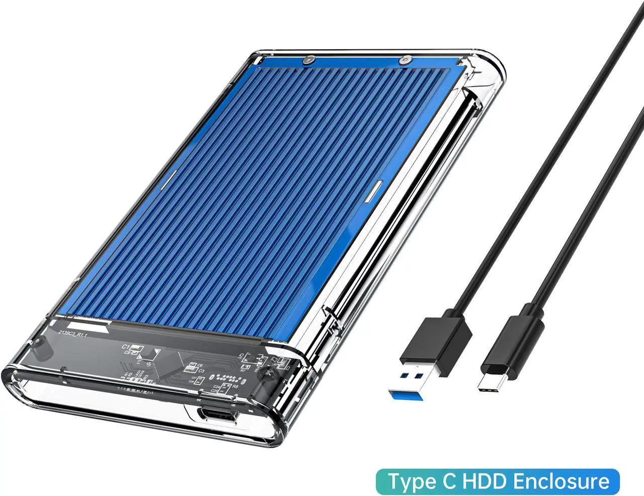 Main image of ORICO Aluminum Type-C 2.5 Inch HDD Enclosure Case USB3.1 GEN 1 to SATA III External Hard Drive Disk Enclosure High-Speed Case for HDD SSD Support UASP SATA III 4TB Max (2179C3)
