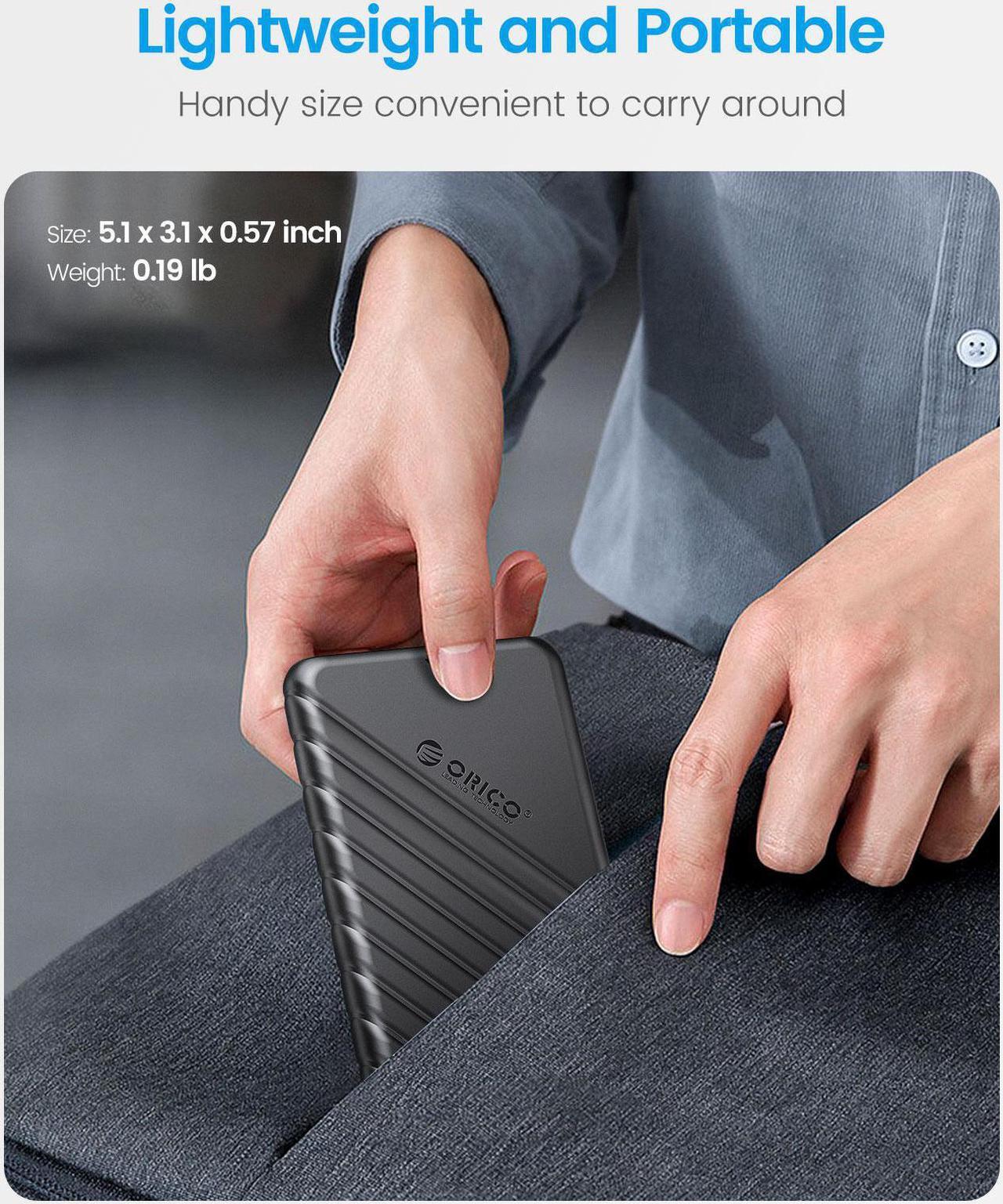 Alt view image 2 of 7 - ORICO 5 Packs 2.5 inch External Hard Drive Enclosure USB-C to SATAIII 6Gbps HDD SSD Storage Case for 7mm 9.5mm SATA HDD SSD Max 6TB Support UASP protocols and TRIM