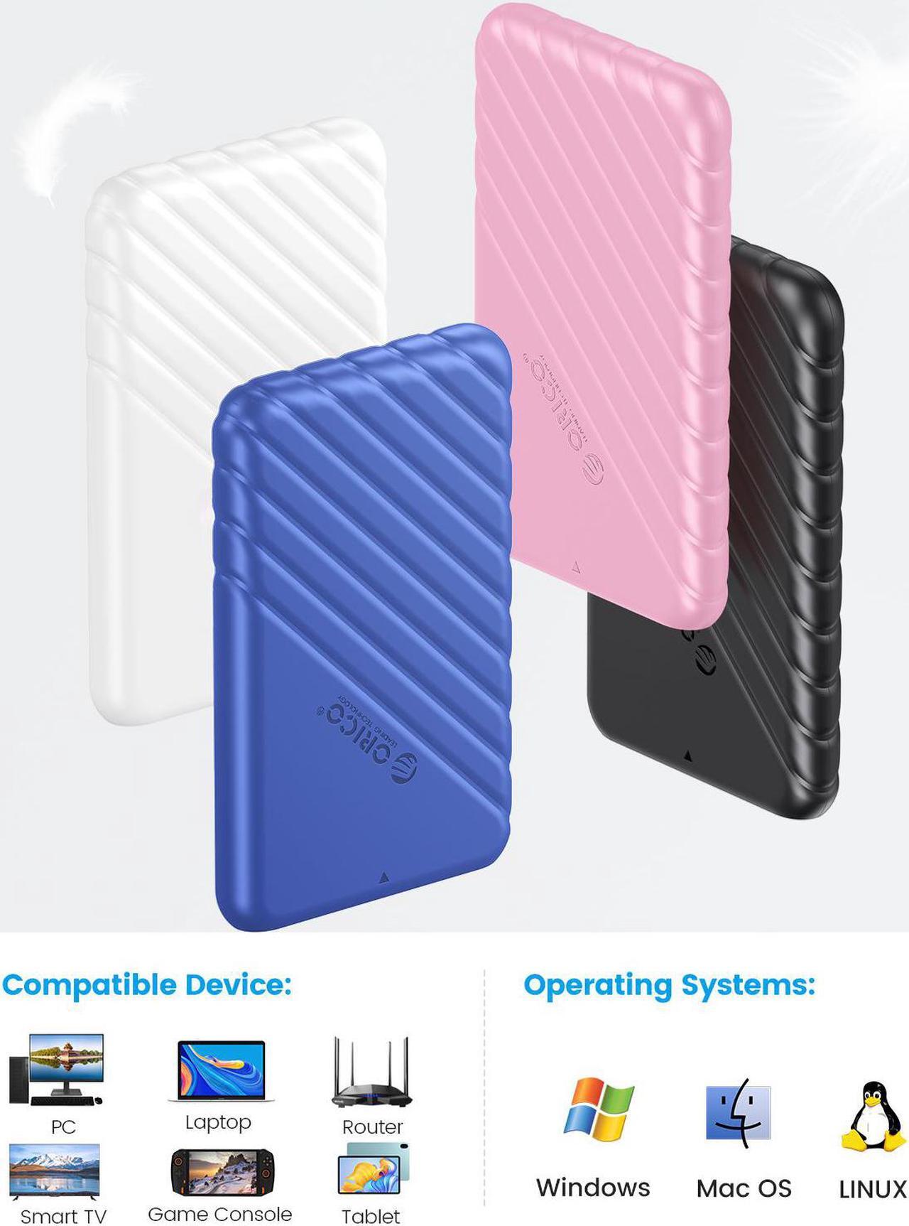 Alt view image 3 of 7 - ORICO 5 Packs 2.5 inch External Hard Drive Enclosure USB-C to SATAIII 6Gbps HDD SSD Storage Case for 7mm 9.5mm SATA HDD SSD Max 6TB Support UASP protocols and TRIM