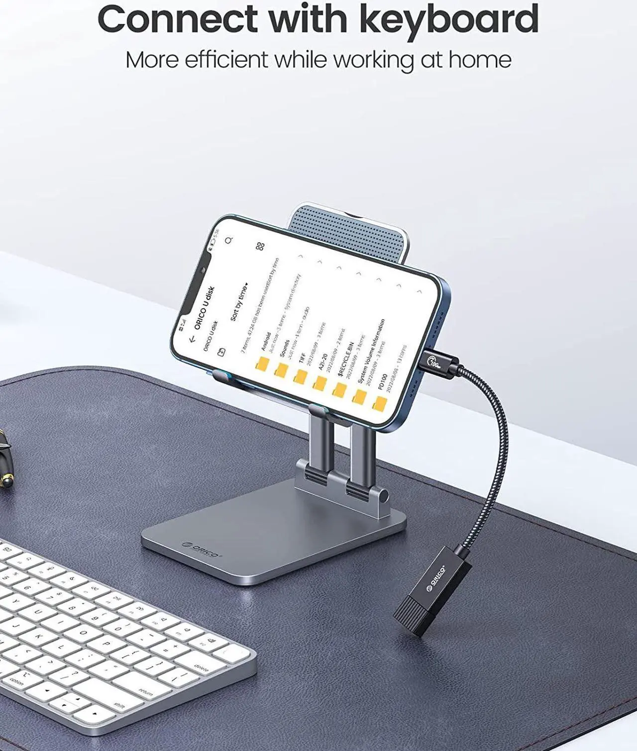 Alt view image 2 of 7 - 2-Pack ORICO USB C Male to USB A Female Cable, Type C to USB Adapter 10Gbps Data Sync, USB C Male to USB A 3.1 Gen 2 Converter with PD60W 5V 3A Charging for Laptop, Power Bank-0.3M 0.98ft