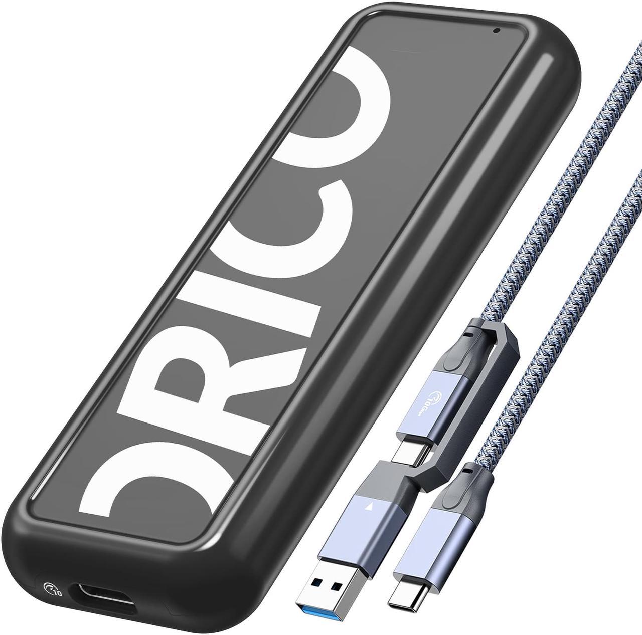 ORICO M.2 NVMe SSD Enclsoure USB Type C Gen2 10Gbps M-Key/M+B-Key Solid State Drive Case With C to A/C 2 in 1 Cable Black