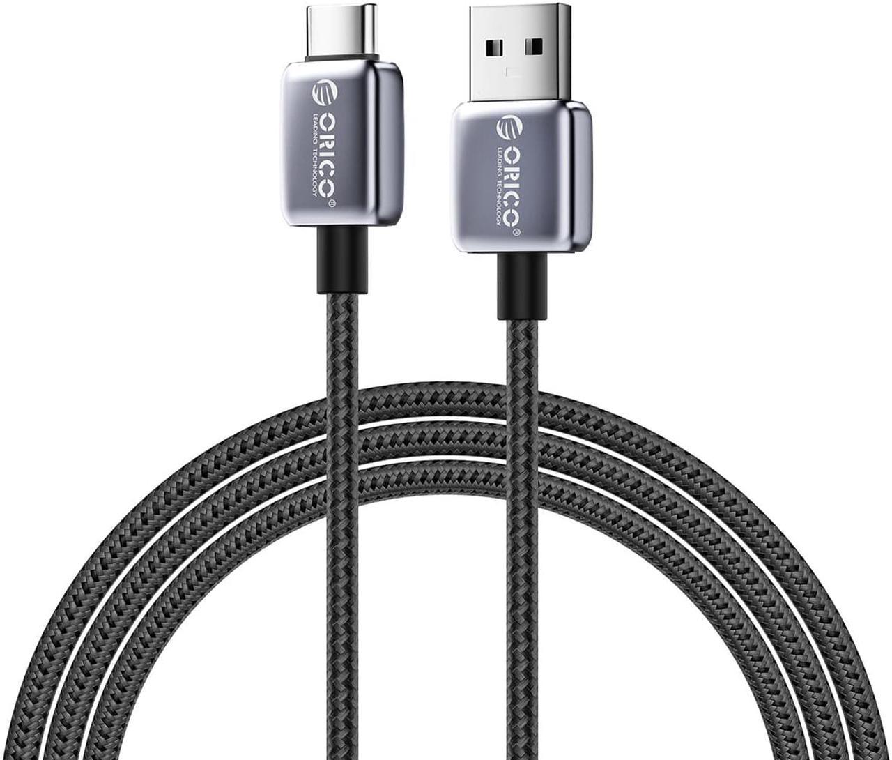 ORICO PD66W USB C Cable USB A to USB C Charger Cable Nylon Charging Cord Fast Charging for Huawei Samsung Galaxy Note 10 Note 9/S10+ 5 ft.