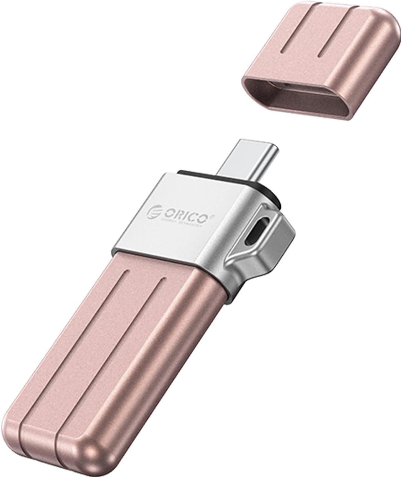 ORICO X Series USB 3.2 USB Flash Drives 32GB 64GB 128GB 256GB Pen Drive Memory Stick Metal U Disk Mini Pendrive for USB A Devices Rose Gold 256GB USB C to USB C