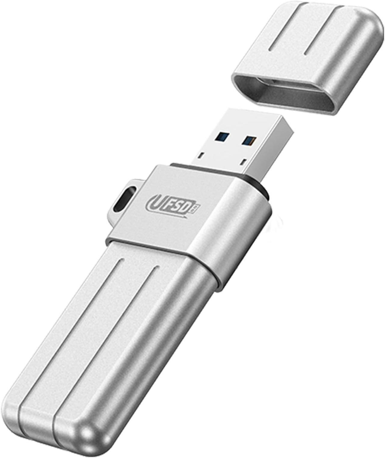 ORICO USB Flash Drive UFSD X Series USB 3.2 Memory Stick Metal U Disk for iPhone and USB A to USB C Devices Read Speed Max 411MB/s Silver 128GB USB A to USB C