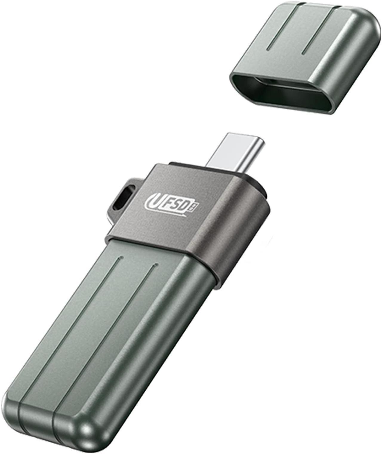 ORICO USB Flash Drive UFSD X Series USB 3.2 Memory Stick Metal U Disk for iPhone and USB A to USB C Devices Read Speed Max 411MB/s Green 256GB USB C to USB C