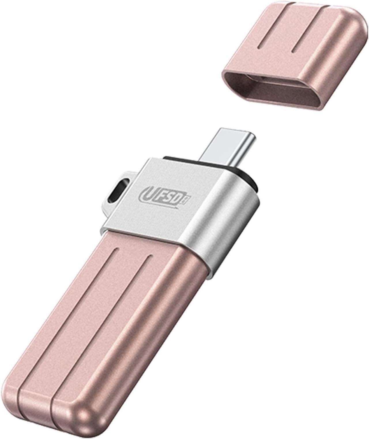 ORICO USB Flash Drive UFSD X Series USB 3.2 Memory Stick Metal U Disk for iPhone and USB A to USB C Devices Read Speed Max 411MB/s Rose Gold 512GB USB C to USB C