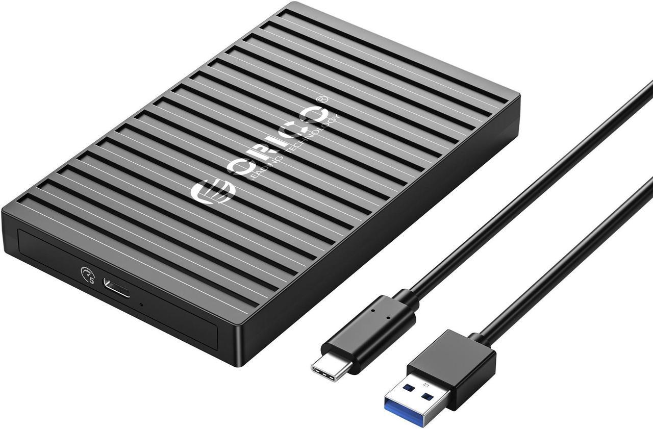 ORICO 2.5 inch Hard Drive Enclosure, USB C to SATAIII 5Gbps Tool-Free External Hard Drive Enclosure for 7mm/9.5mm 2.5" SSD HDD Support UASP and TRIM Protocols