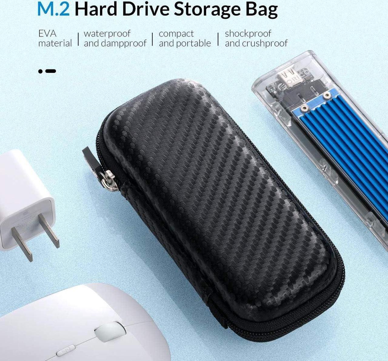 Alt view image 6 of 7 - ORICO Portable Solid State Drive Case for M.2 NVMe/SATA SSD Enclosure, Shockproof EVA Carrying Case for SD Memory Cards, Charger, Data Cable,Earphone and More-M2PH01