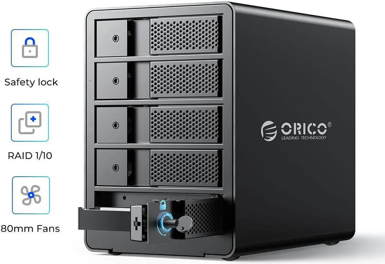 Main image of ORICO Aluminum 5 Bay 3.5 inch Enclosure SuperSpeed USB 3.0 to SATA Hard Drive HDD SSD Case RAID 0/1/3/5/10/Combine/Clear RAID Models for Mac OS Windows PC Laptop 16TB Max-9558RU3