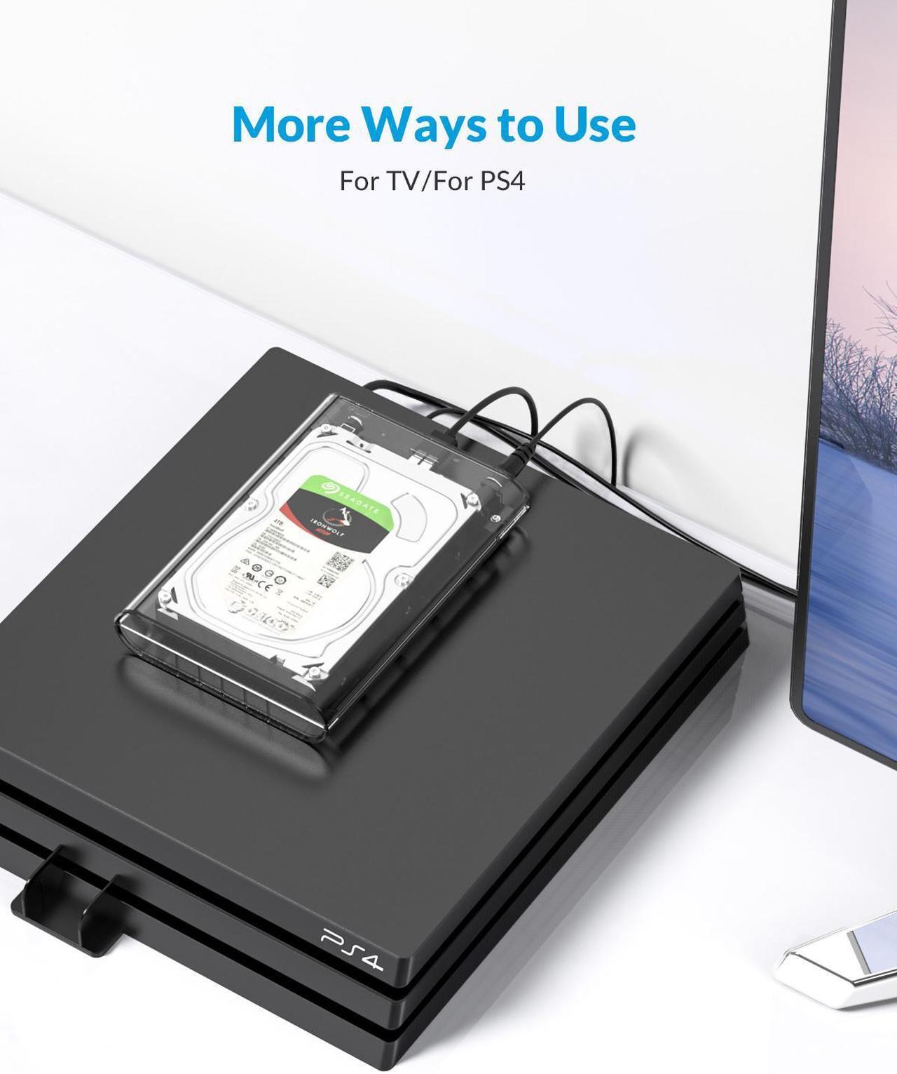Alt view image 7 of 7 - ORICO Transparent 3.5 inch HDD Enclosure External Hard Drive Disk Case for 2.5" 3.5" SATA HDD and SSD Tool Free [ Support UASP and 16TB Drives ]