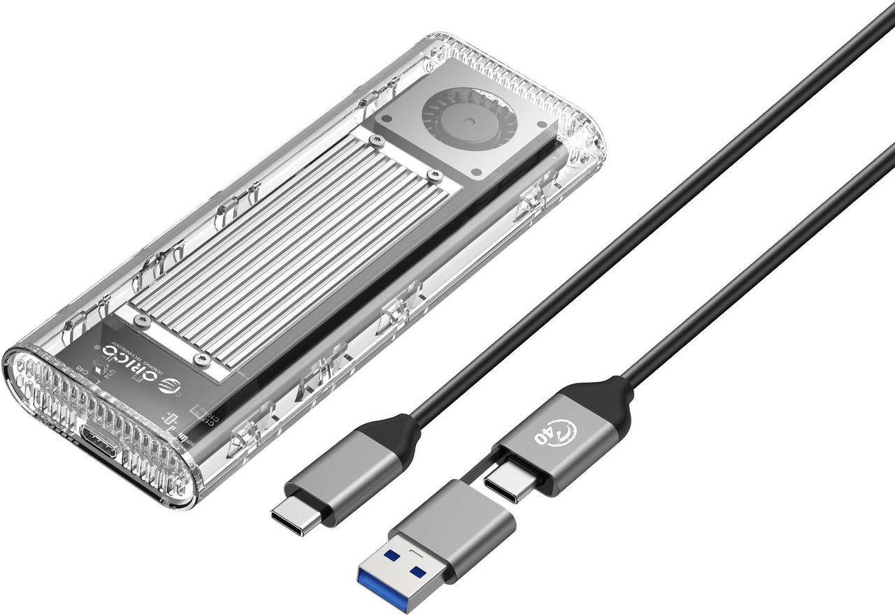 Main image of ORICO 40Gbps M.2 NVMe SSD Enclosure & Built-in Cooling Fan, Tool-Free External SSD Enclosure M.2 SSD Case, Support 2230 2242 2260 2280(only M Key), Compatible with Thunderbolt 3/4 USB4/3.2/3.1/3.0/2.0