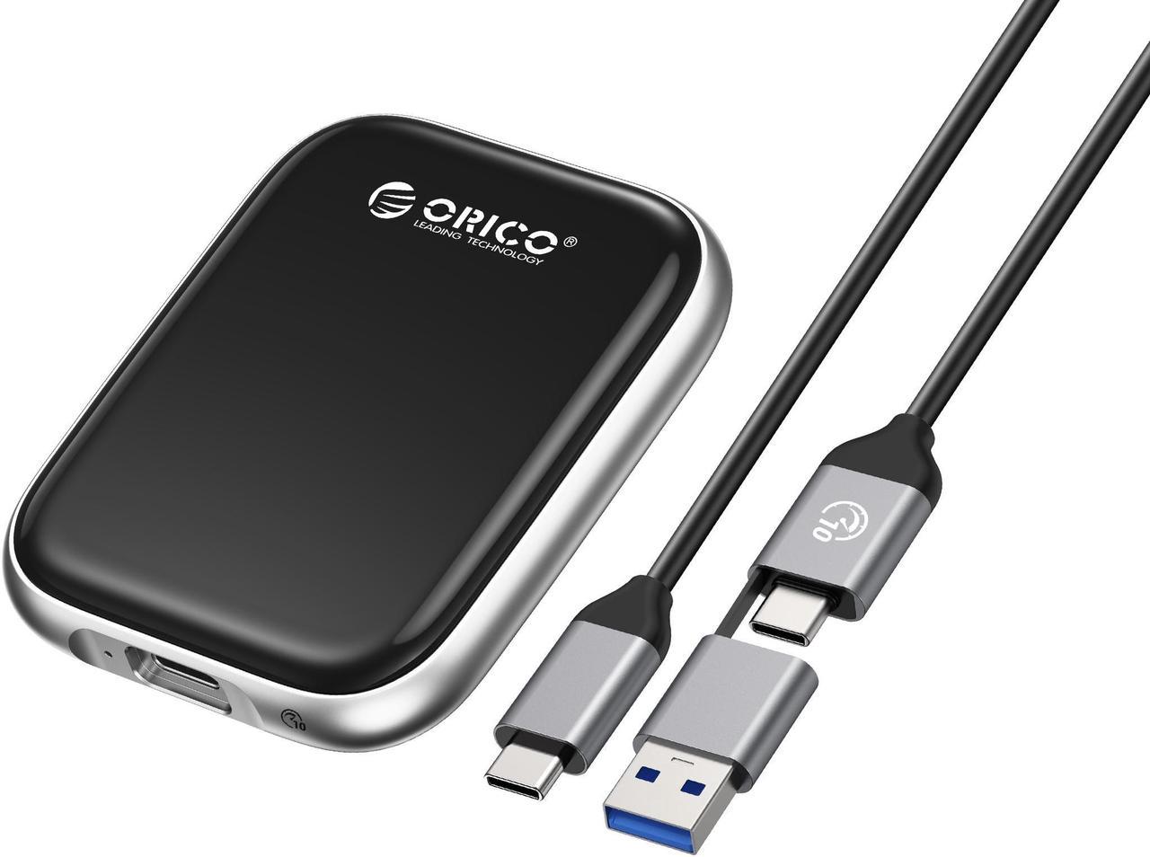 ORICO Beetle 512GB External SSD USB 3.2 Gen2 Type C 10Gbps Solid State Drive - 1000MB/S Speed Portable SSD, Black