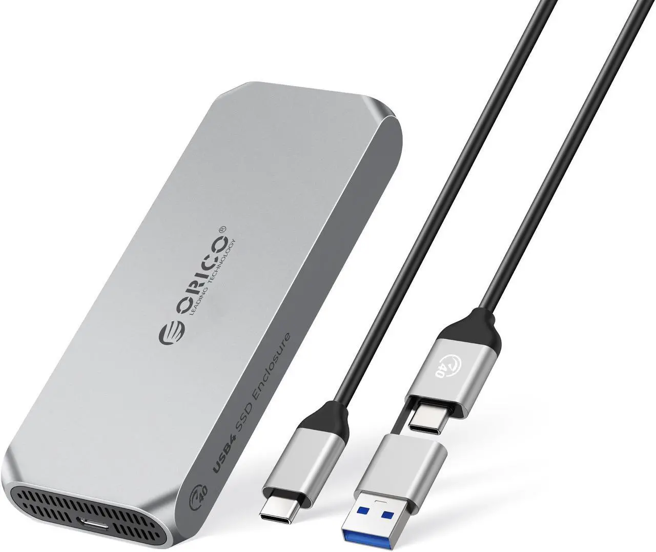 Main image of ORICO Aluminium 40Gbps M.2 NVMe SSD Enclosure with Cooling Fan, Ideal for Content Creators, Support 2230 2242 2260 2280(only M Key) Max 8TB, Compatible with Thunderbolt 3/4 USB4/3.2