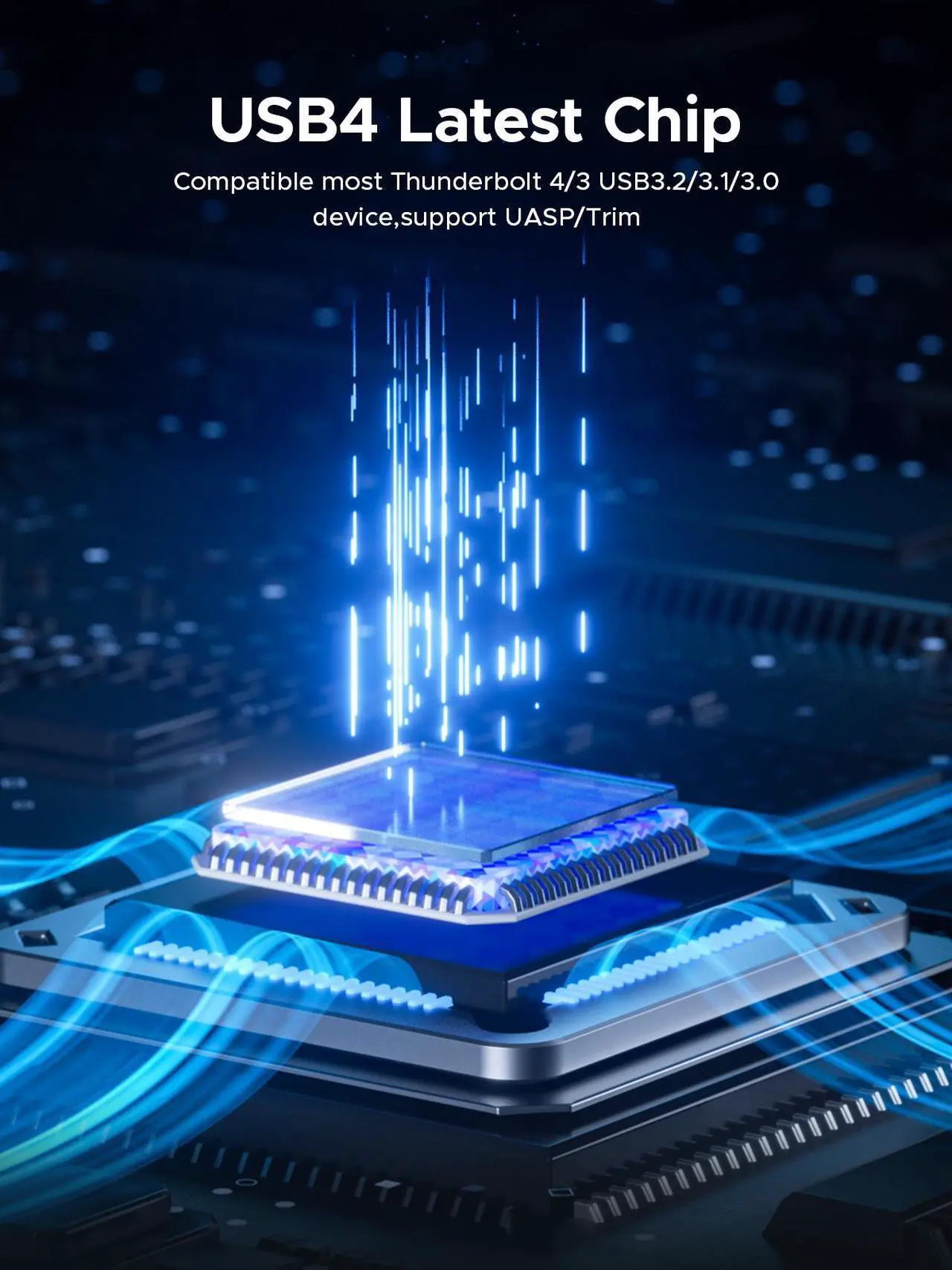 Alt view image 3 of 7 - ORICO 40Gbps USB4 M.2 SSD Enclosure 8TB with Cooling Fan PCIe4.0 NVME Enclosure RGB Compatible with Thunderbolt 3/4 for mac For Video Editing Users (OUM2-U4)