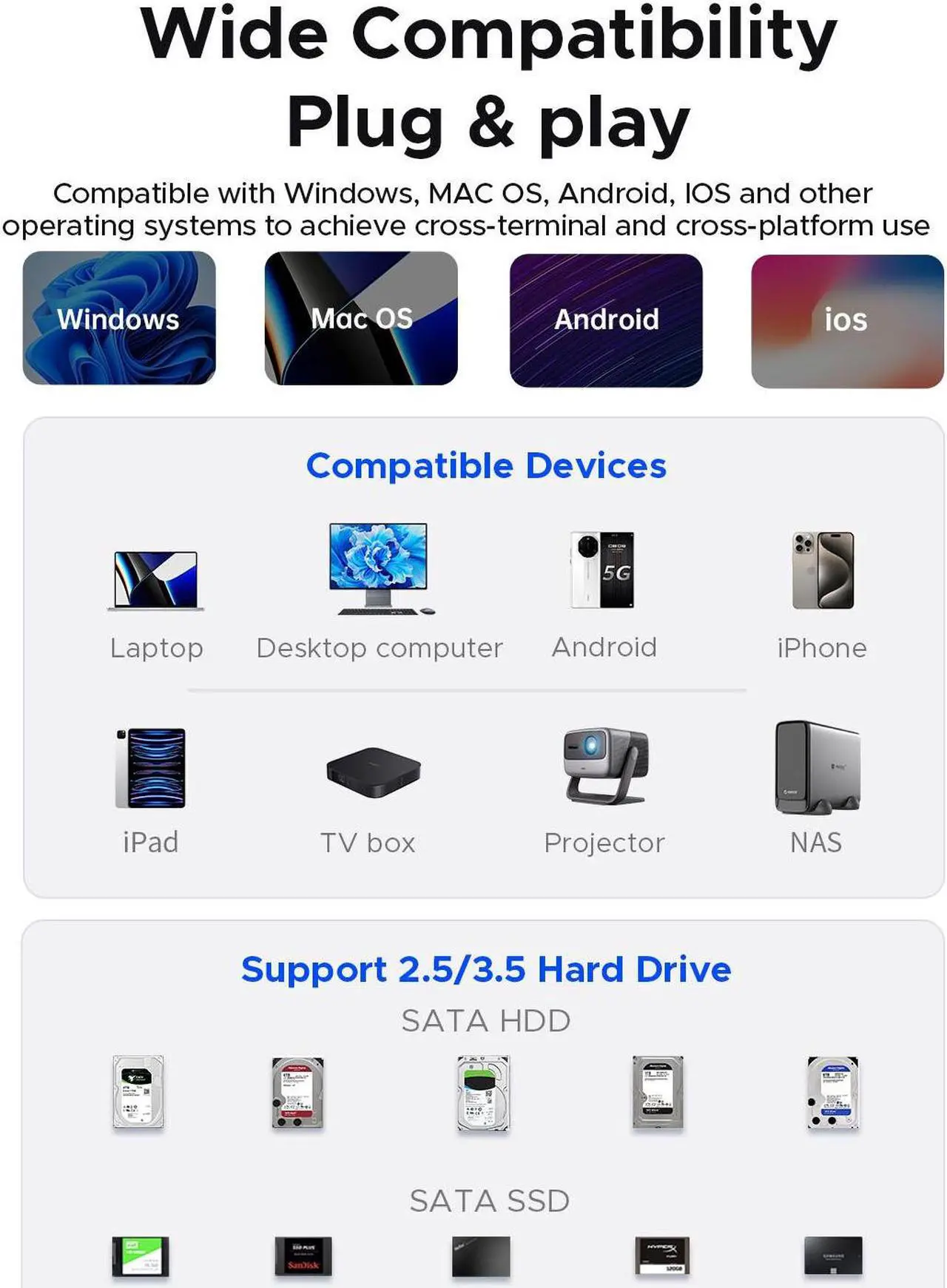 Alt view image 6 of 7 - ORICO 2 Bay 3.5" Hard Drive Enclosure USB3.0 5Gbps DAS PRO with RAID 150W Power Build-in Cooling Fan for Business User Aluminum  (9828RU3)