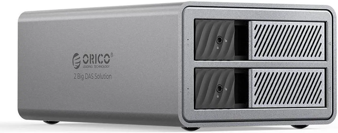 Main image of ORICO 2 Bay 3.5" Hard Drive Enclosure USB3.0 5Gbps DAS PRO with RAID 150W Power Build-in Cooling Fan for Business User Aluminum  (9828RU3)