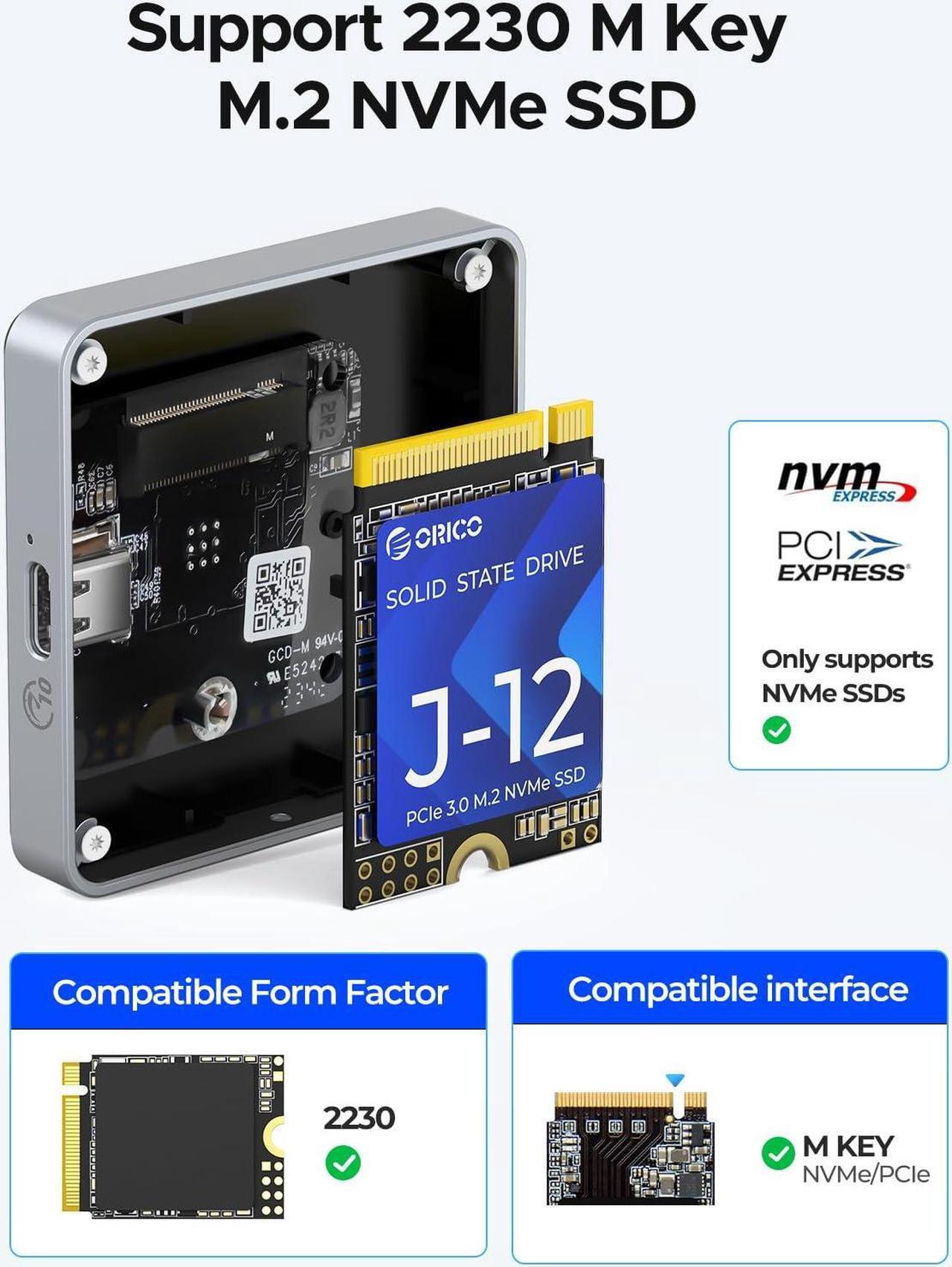 Alt view image 5 of 7 - ORICO M.2 NVMe SSD Enclosure 2230 Magnetic 10Gbps M.2 to USB Type C xternal Adapter for iPhone 15 Pro Max ProRes MacBook