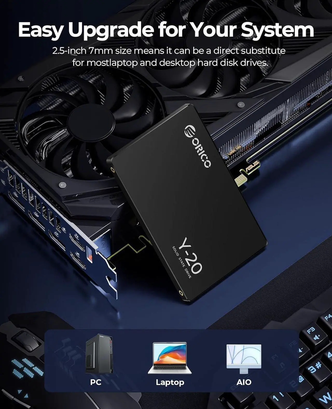 Alt view image 3 of 7 - ORICO 512GB SSD SATA III 6Gbps 2.5" NAND Internal Solid State Drive Internal SSD Data Storage for PC Laptop Desktop