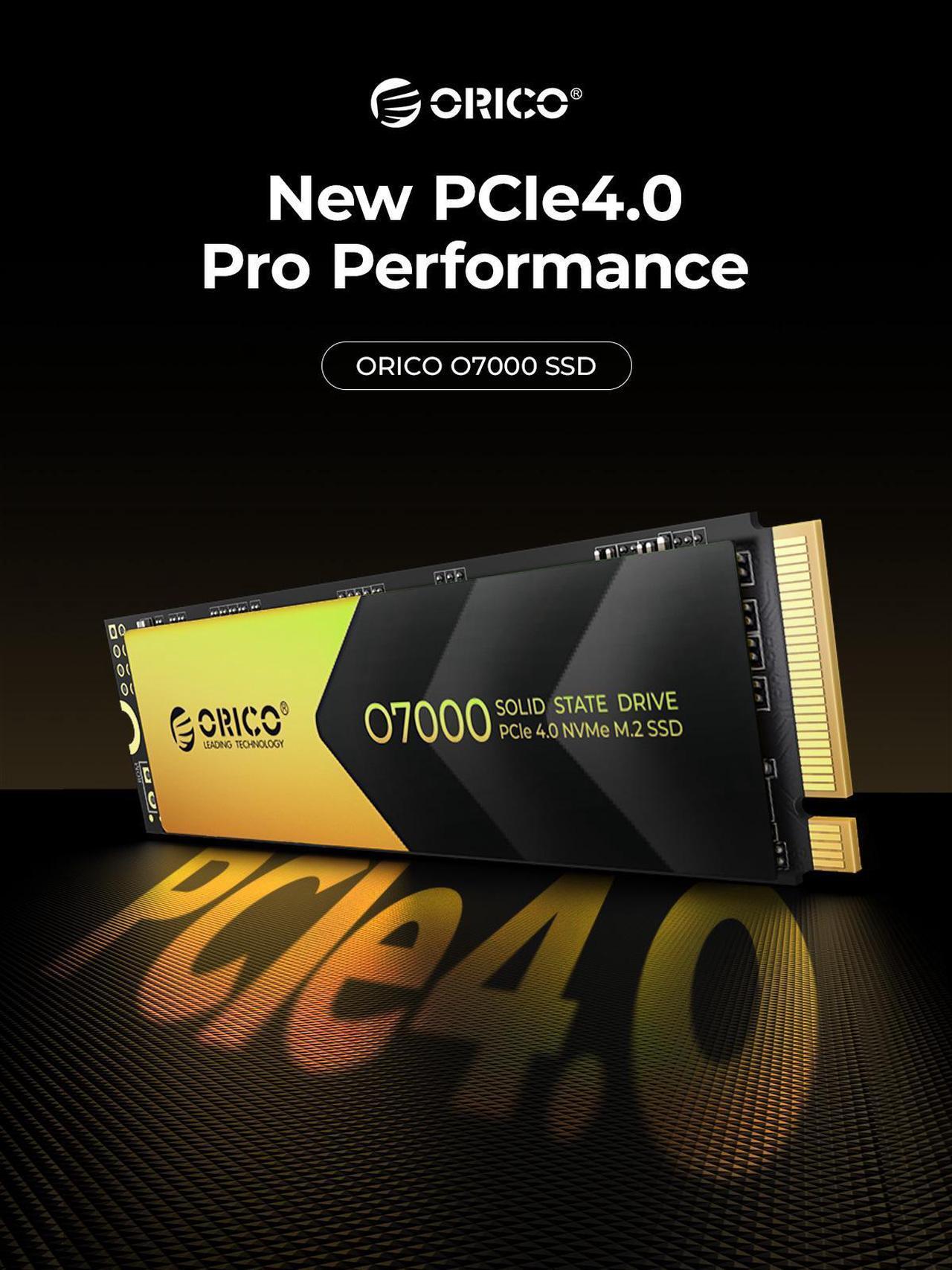Alt view image 3 of 7 - ORICO O7000 4TB M.2 NVMe SSD PCIe Gen4 Read Speed Up to 7000Mb/s M.2 2280 Internal Solid State Drive with Heatsink Cooling Vest for PC Desktop Laptop Game-Player