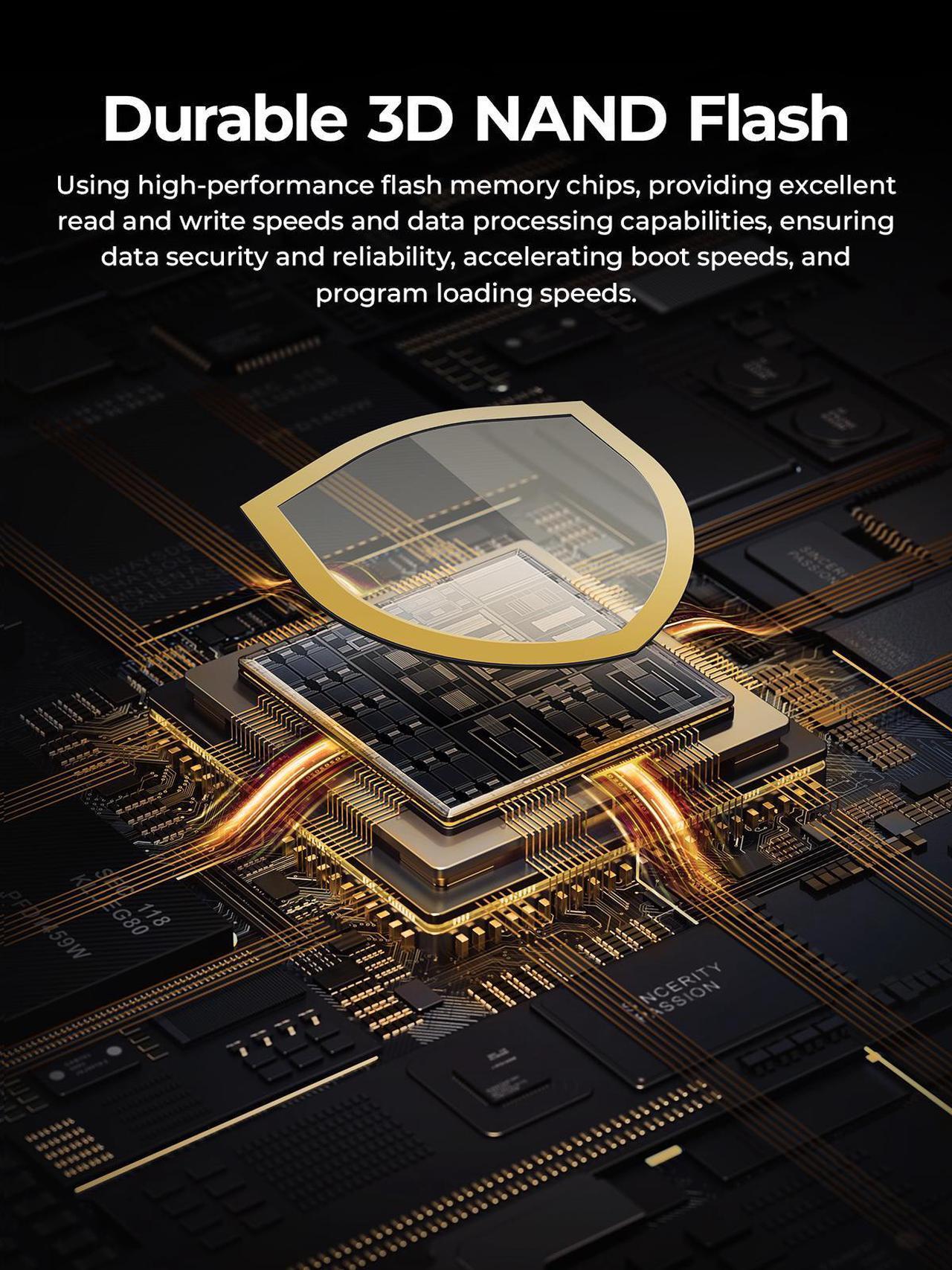 Alt view image 5 of 7 - ORICO O7000 4TB M.2 NVMe SSD PCIe Gen4 Read Speed Up to 7000Mb/s M.2 2280 Internal Solid State Drive with Heatsink Cooling Vest for PC Desktop Laptop Game-Player