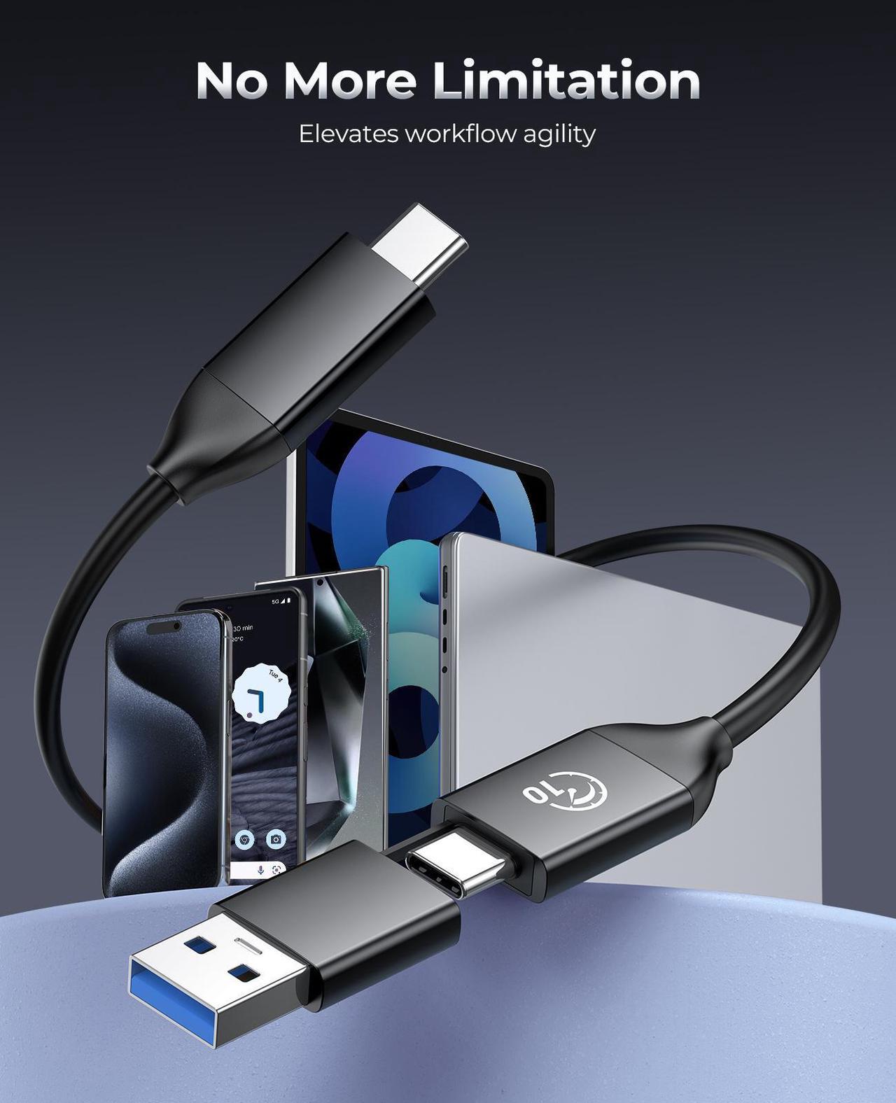 Alt view image 3 of 7 - ORICO Taichi Portable SSD 2TB External Solid State Drive USB C PSSD 500MB/s with 2 in 1 Cable
