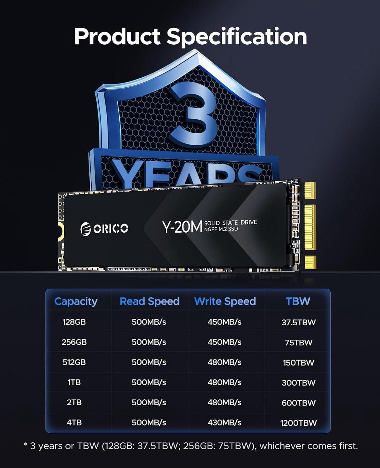 Alt view image 7 of 7 - ORICO M.2 2280 4TB SSD NGFF M.2 SATA III 6Gbps Internal Solid State Drive Hard Disk Data Storage for PC Desktop Laptop Ultra-book