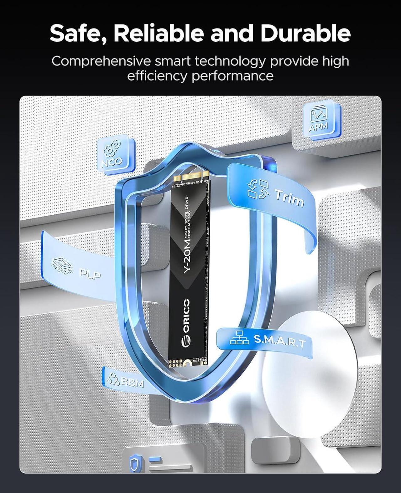 Alt view image 4 of 7 - ORICO M.2 2280 4TB SSD NGFF M.2 SATA III 6Gbps Internal Solid State Drive Hard Disk Data Storage for PC Desktop Laptop Ultra-book