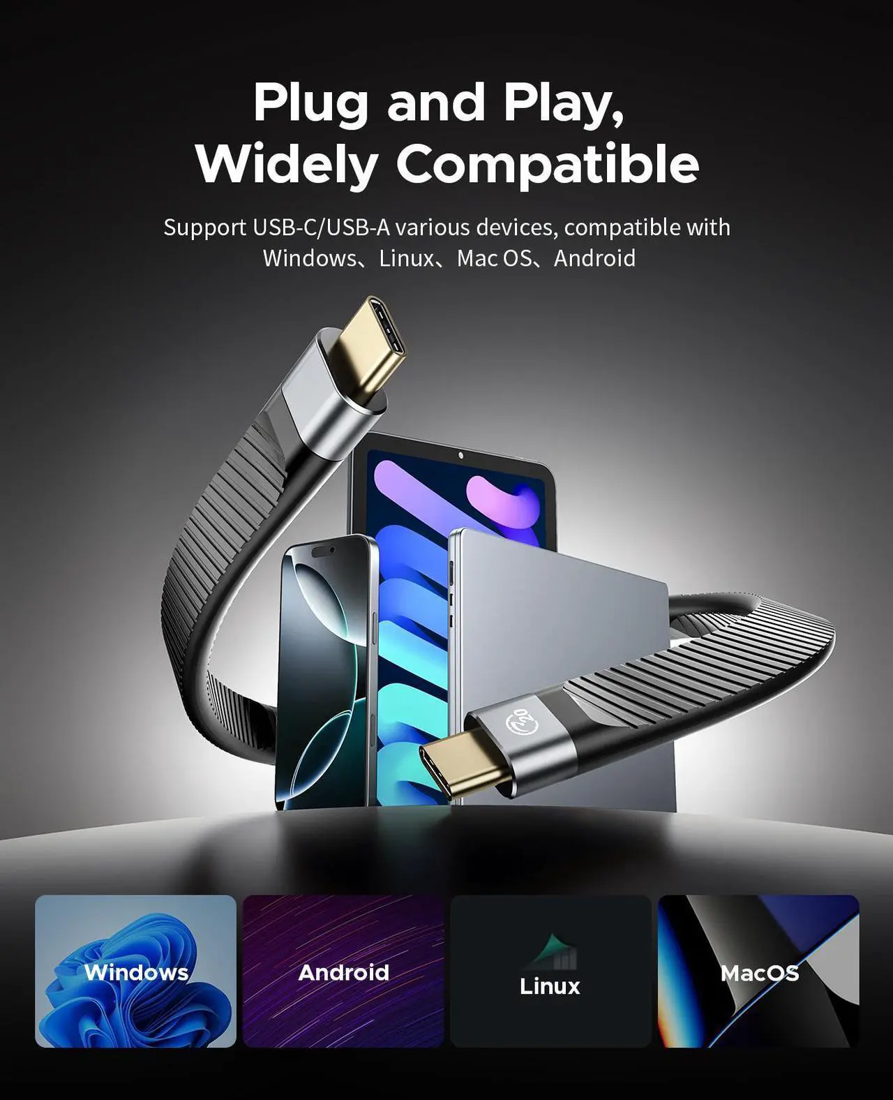 Alt view image 7 of 7 - ORICO Magnetic External SSD 5Gbps Read Speed Up to 460MB/s Portable SSD for iPhone 15 Pro's ProRes Videos