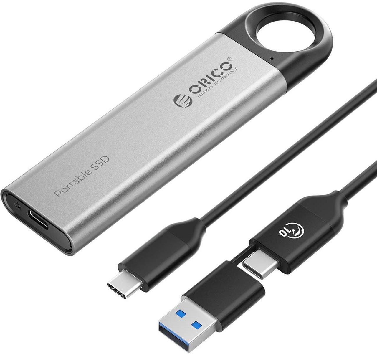 Main image of ORICO 1TB External SSD Up to 1050MB/s, Hanging Hole Design Portable Solid State Drive, USB C&A 2 in 1 Cable, Reliable Storage for Type-C Smartphone, Tablets, Laptops - C10