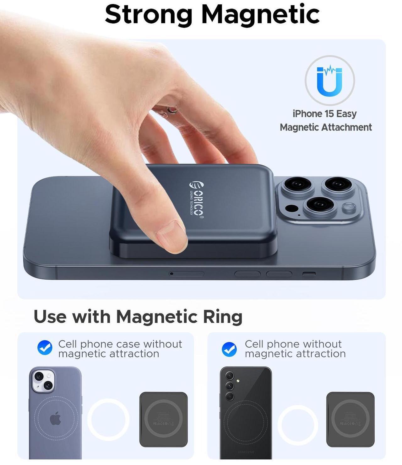 Alt view image 4 of 7 - ORICO 512GB Magnetic External SSD, 4K ProRes HDR Record and Store, 2000MB/s Stable Transmission and Storage, Portable Solid State Drive, Compatible with USB-C Smartphone