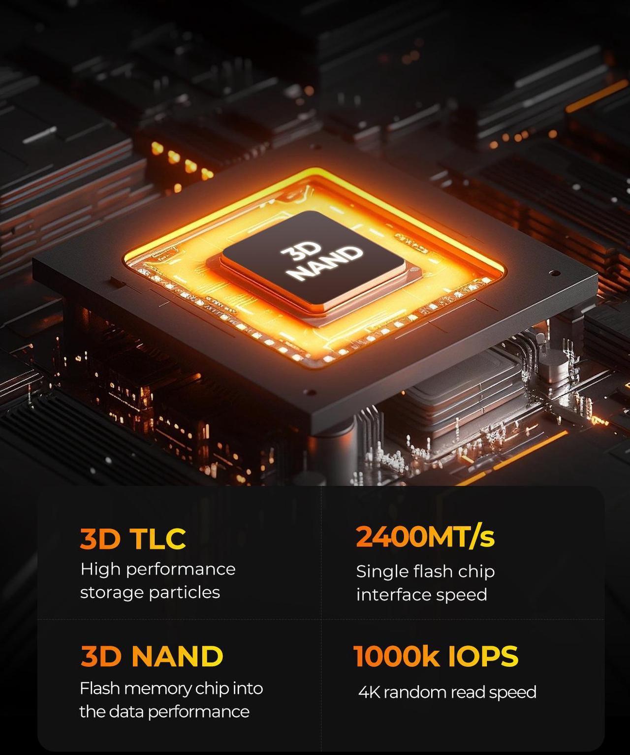 Alt view image 5 of 7 - ORICO 2TB M.2 NVMe SSD PCIe 4.0 x4 Internal Solid State Drive - Up to 7000MB/s Read, 2280 Gaming SSD with Heatsink, Compatible with PS5, Windows & macOS (O7000 Model)