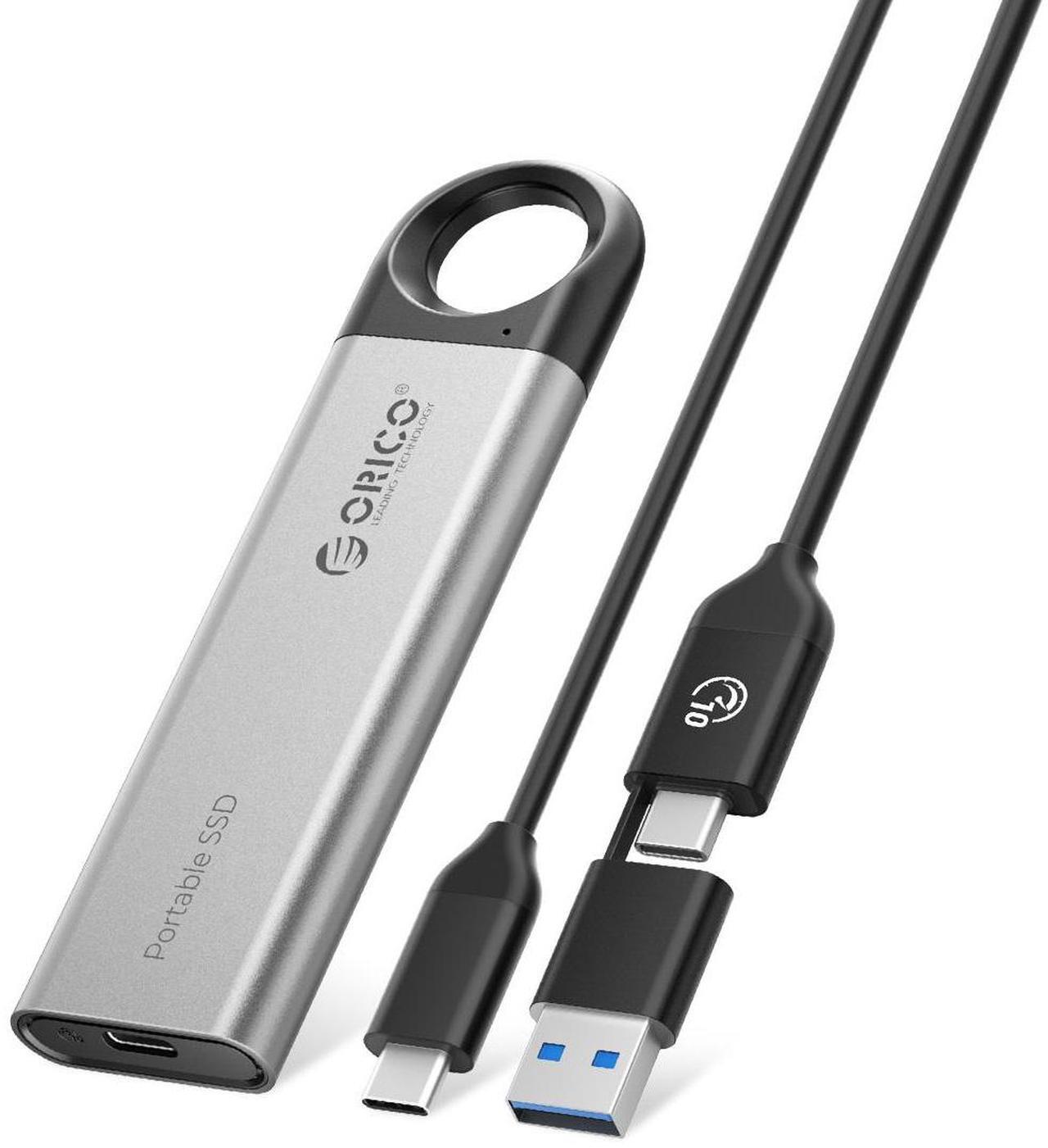 Main image of ORICO 2TB External SSD Up to 1050MB/s, Hanging Hole Design Portable Solid State Drive, USB C&A 2 in 1 Cable, Reliable Storage for Type-C Smartphone, Tablets, Laptops - C10