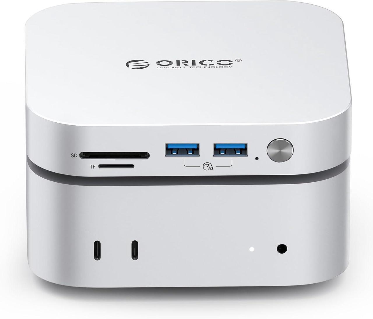 Alt view image 7 of 6 - ORICO MiniLink USB4 40Gbps Hub for Mac Mini M4, 7-in-1 Aluminum Docking Station with Dual NVMe M.2 SSD Slots, 10Gbps USB-A Ports, 4.0 SD/TF Card Readers