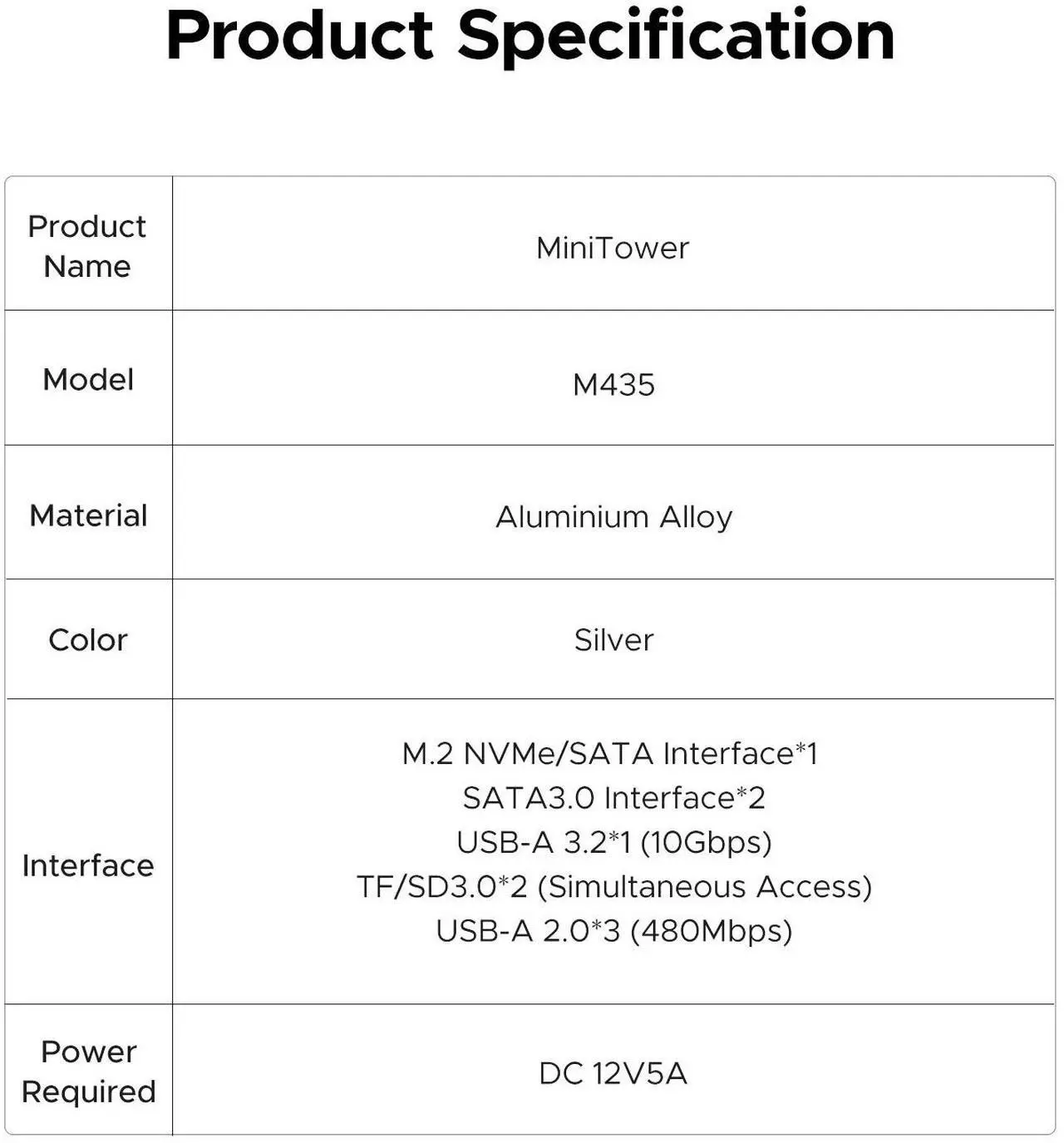 Alt view image 7 of 7 - ORICO MiniTower Designed for MacMini M4 Hard Drive Enclosure TypeC Docking Station Desktop Hybrid Storage System DAS