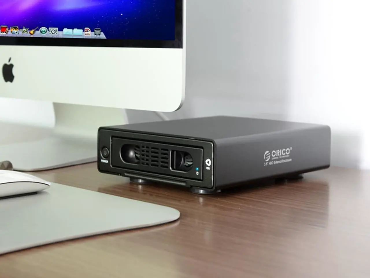 Alt view image 4 of 5 - ORICO 3519SUS3-BK Aluminum Alloy HDD External Enclosure with E-SATA and USB3.0 Interface