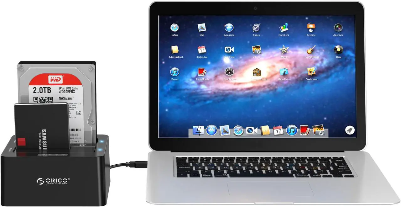 Alt view image 2 of 7 - ORICO Dual Bay SATA to USB3.0 External Hard Drive Docking Station for 2.5" and 3.5" HDD, SSD with Duplicator/Clone Function [2 x 6TB support]-Black