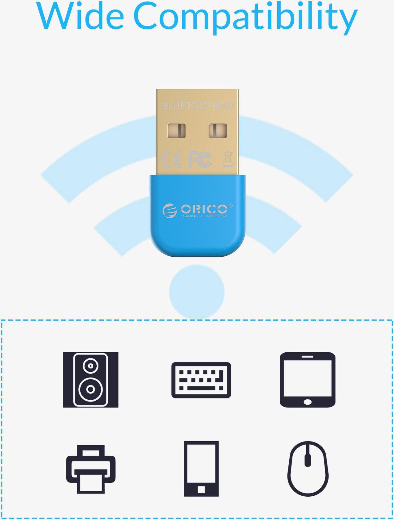 Alt view image 5 of 7 - ORICO Mini USB Bluetooth 4.0 Micro Adapter Dongle Transmitter Receiver for PC - Blue