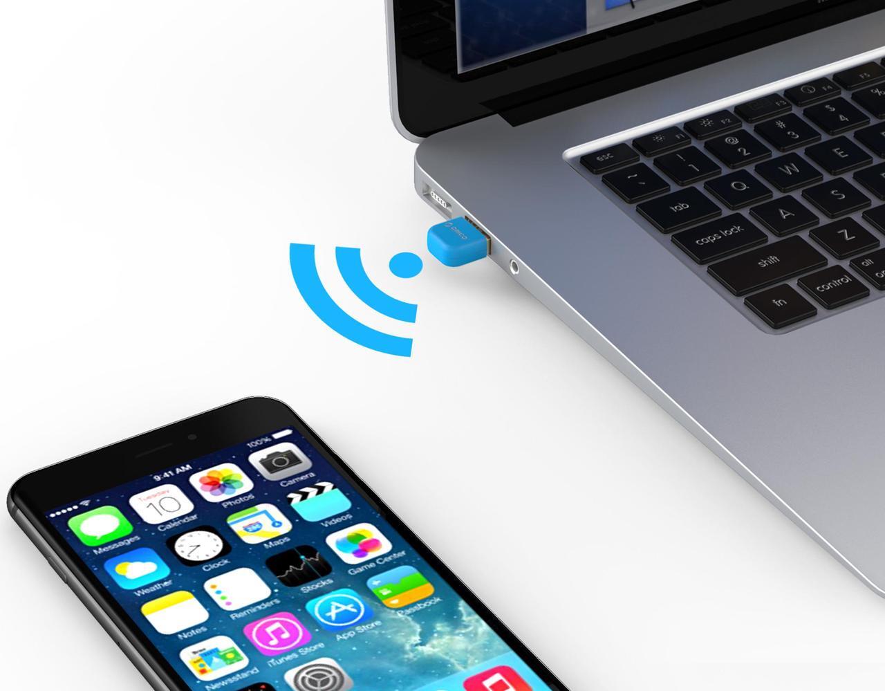 Alt view image 7 of 7 - ORICO Mini USB Bluetooth 4.0 Micro Adapter Dongle Transmitter Receiver for PC - Blue