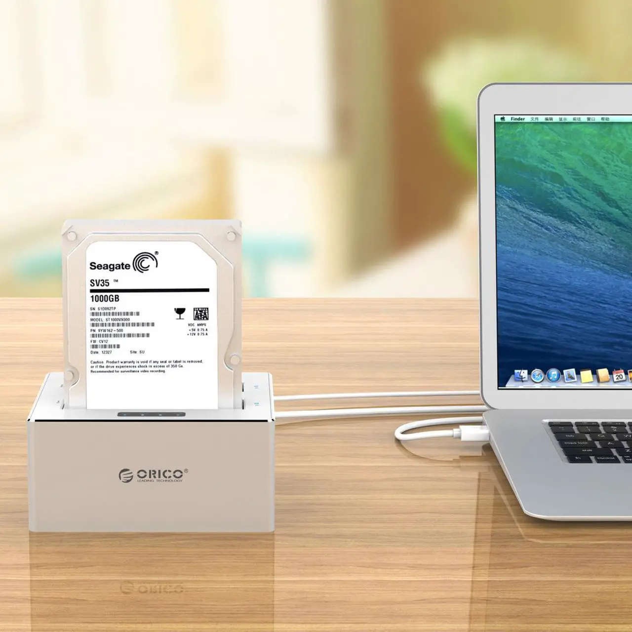 Alt view image 7 of 7 - ORICO 6828US3-C Aluminum & Plastic SATA to USB 3.0 Hard Drive Docking Station with Stand Alone Clone Function for 2.5" & 3.5" HDD/SSD, Maximum 8TB - Silver