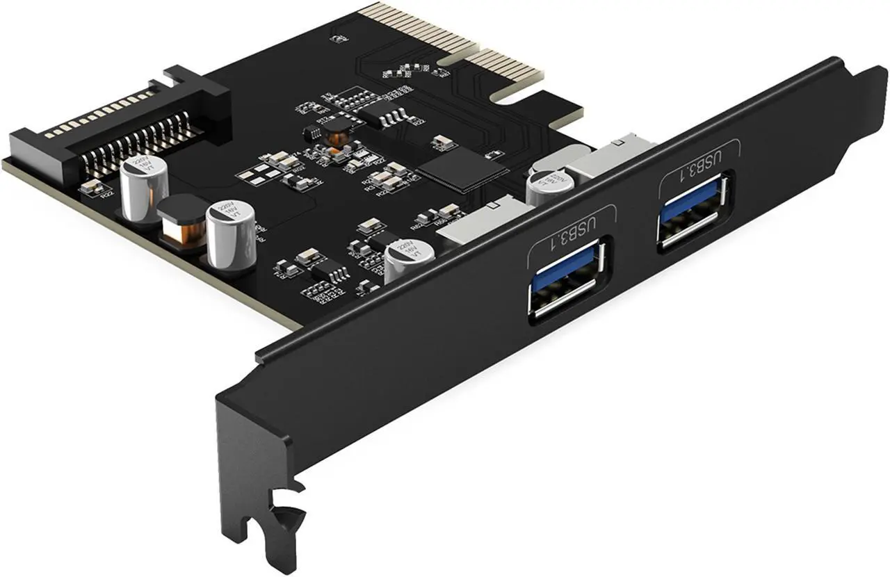 Main image of ORICO USB3.1(GEN 2) PCI-E Expansion Card Adapter with 2 Ports External PCI-E Express Superspeed 10Gbps Support 15PIN Power Connector Support PCI Express x4, x8 or x16 Slot for Windows XP,Vista,and Lin