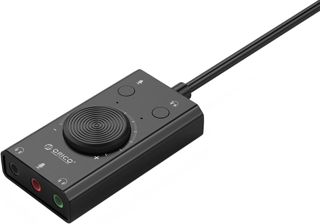 Main image of ORICO Portable USB External Sound Card USB to Earphone/Microphone Interface Sound Card 10CM Cable Length For Windows/Mac/Linux